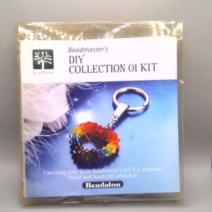 Beadmaster DIY Collection 01 Kit Beadalon Rainbow Beaded Heart Keychain Craft